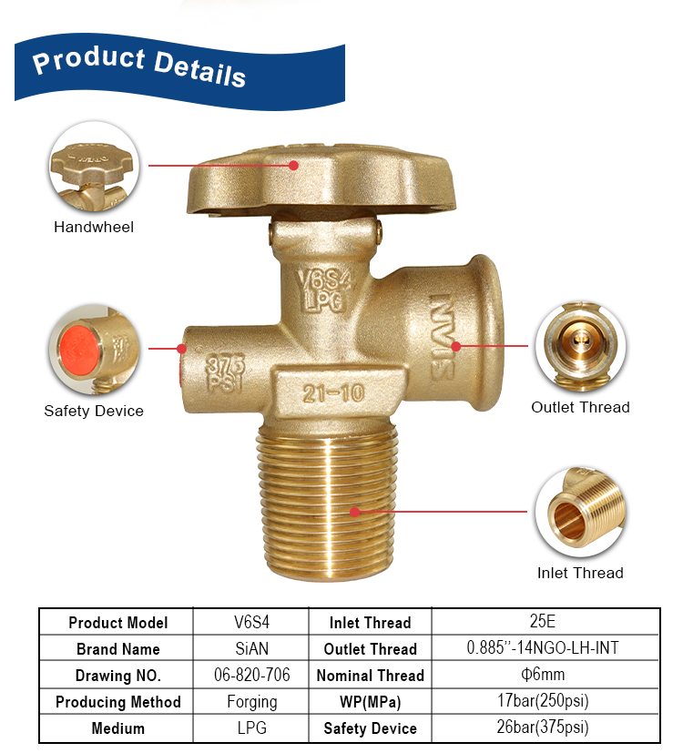 SiAN V6 LPG POL Cylinder Valve (2)