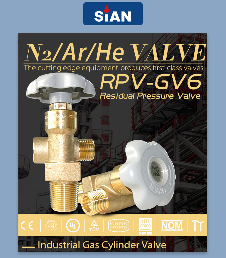 PRV-GV6 N2 Ar He Gas Cylinder Valve (8)