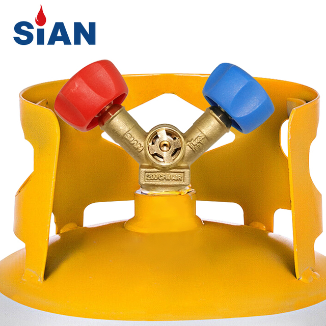 SiAN R22 Double Freon Cylinder Valve Refrigerant Gas Stove Control Valve 
