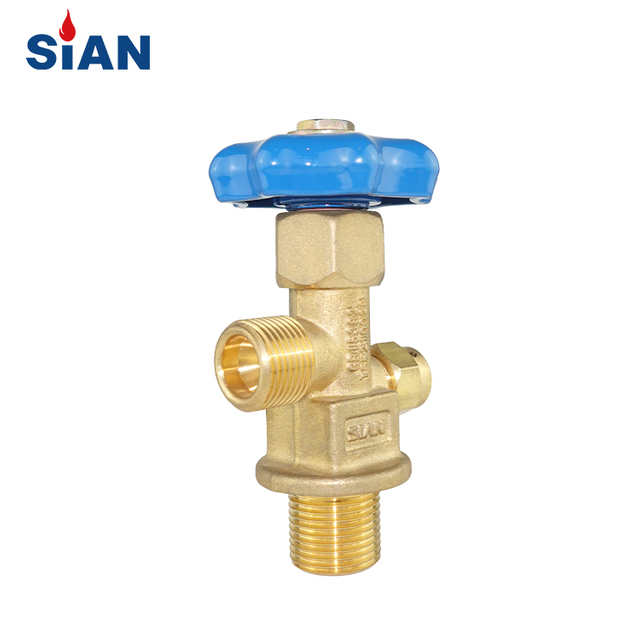 QF35D Industrial Gas Cylinder Valve O2/Air/N2 Air Cylinder Axial Type Brass Gas Valve