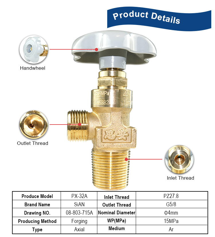 PX-32A Argon Cylinder Valve (10)