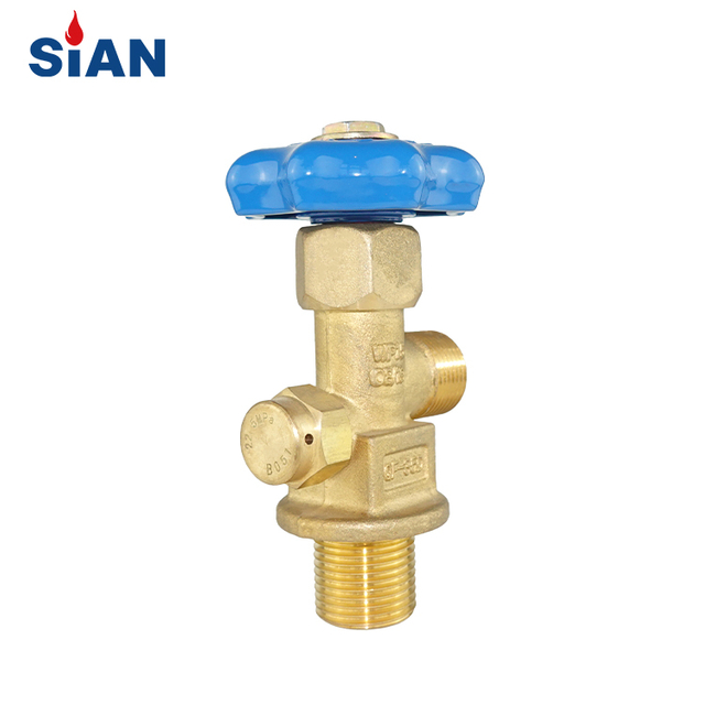 High Quality QF35D O2/Air/N2 Gas Cylinder Axial Type Brass Gas Valve China Fuhua Factory SiAN Brand